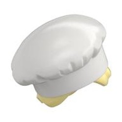 Hair and Hat, Chef, Bright Light Yellow Hair with Bun Pattern