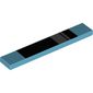 Tile 1 x 6 with Black and Dark Stone Grey Stripes Print