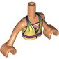 Minidoll Torso Girl, with Yellow Top, Dark Blue Trim, Pink Belt