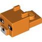 Animal Body Part, Cat Head 1 x 2 with Cube with Ears, Nose and Pixelated Face Print (Fox)