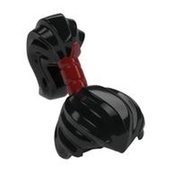 Hair Ponytail High with Dark Red Band Pattern
