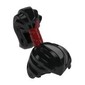 Hair Ponytail High with Dark Red Band Pattern