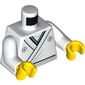 Torso Robe, with Light Bluish Gray Emblems on Shoulders Print, White Arms, Yellow Hands