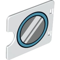 LEGO part INSERT 3X4, W/ CUT OUT, NO. 7 in White