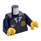 Torso Jacket with Gold Police Badge and Buttons, Bright Light Blue Shirt with Tie Print, Dark Blue Arms, Yellow Hands