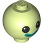 Brick Round 2 x 2 Sphere with Stud with Face, Dark Turquoise Lips Print