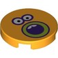Tile Round 2 x 2 with Bottom Stud Holder with Face with Round Mouth Print