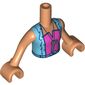 Minidoll Torso Girl Medium Azure Jacket, Dark Pink Shirt, Scissors for Pendant, Nougat Arms with Hands