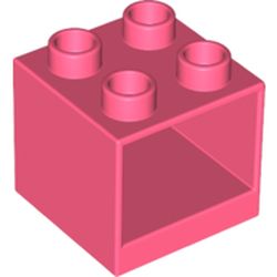 LEGO part DUPLO DRAWER ELEMENT 2X2X28.8 in Vibrant Coral/ Coral