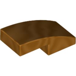 LEGO part 113486 PLATE W/ BOW 1X2X2/3, NO. 2 in Gold Laquered/ Metallic Gold