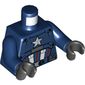 Torso Armor, White Star, White and Red Stripes, and Belt Print, Dark Blue Arms, Black Hands