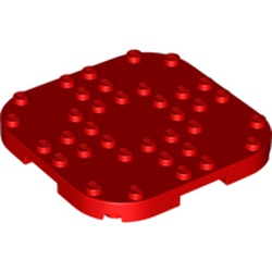 LEGO part 66790 Plate Round Corners 8 x 8 x 2/3 Circle with Reduced Knobs in Bright Red/ Red