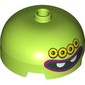 Brick Round 3 x 3 Dome with Center Stud with Face with Four Eyes, Big Smile with Two Teeth Print