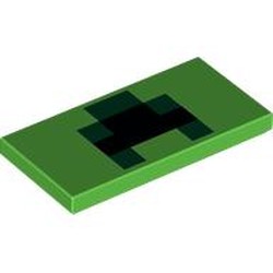 Tile 2 x 4 with Pixel Squares (Creeper Mouth) Print