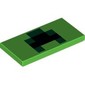 Tile 2 x 4 with Pixel Squares (Creeper Mouth) Print