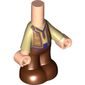Microdoll Body Pants Reddish Brown with Tan Shirt, Dark Tan Vest, Yellow/Purple Trim, Light Nougat Hands print