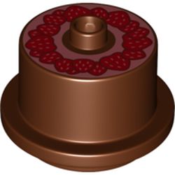Duplo Food 2 x 2 Round Cake with Stud on Top, Strawberry Print