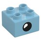 Duplo Brick 2 x 2 with Eye with White Teardrop Spot / Closed Eye Print