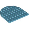 Medium Azure Plate 8 x 8 with Rounded End
