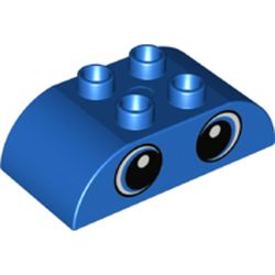 LEGO part BRICK 2X4, W/ BOWS, NO. 17 in Bright Blue/ Blue