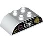 Duplo Brick 2 x 4 Curved Top with Cakes and 'Cafe' Print