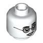 Minifig Head Moaning Myrtle, Glasses, Light Bluish Gray Eye Shadow, Smile / Sad with Tear Print