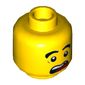 Minifig Head Monkie Kid, Angry / Scared with Open Mouth and Sweat Drop Print