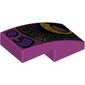 Slope Curved 2 x 1 No Studs [1/2 Bow] with Yellow Eye, Metal Pink Pupil, Silver Armor print