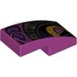 Slope Curved 2 x 1 No Studs [1/2 Bow] with Yellow Eye, Metal Pink Pupil, Silver Armor print