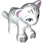 Animal, Big Cat Cub, Tiger with Bright Light Blue Eyes and Bright Pink Nose, Light Bluish Gray Markings Print