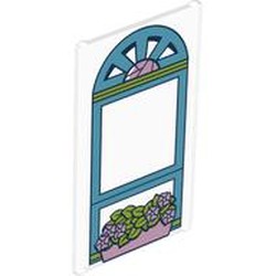 Glass for Window 1 x 4 x 6 with Medium Blue Window , Lavender Plant Basket print