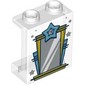 Panel 1 x 2 x 2 [Side Supports / Hollow Studs] with Mirror, Medium Blue Star print