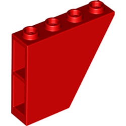 LEGO part 10067440 ROOF TILE 1X4X3, INV., DEG. 60 in Bright Red/ Red