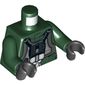 Torso Flight Suit with Chest Panel Print (A-Wing Pilot), Dark Green Arms, Black Hands