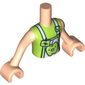 Minidoll Torso Boy White Apron, Lime Trim, Lime Shirt, Apple
