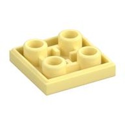 LEGO part  FLAT TILE 2X2 INV. in Cool Yellow/ Bright Light Yellow