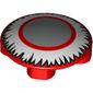 Plate Round 2 x 2 with Rounded Bottom with Light Bluish Grey Circle, Red Circle, White Ruffles