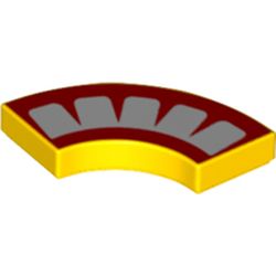 Tile 2 x 2 Curved, Macaroni with 4 Red Points and Border Print