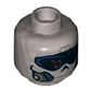 Minifig Head Task Master, Flat Silver Mask with Black Visor Print