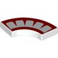 Tile 2 x 2 Curved, Macaroni with 4 Red Points and Border Print