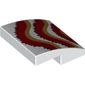 Slope Curved 2 x 2 x 2/3 with Dark Tan/Dark Red Ruffles (Dragon) print
