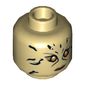 Minifig Head Cheetah, Black Spots, Yellow Eyes, Fangs, Neutral / Angry Print