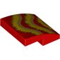 Slope Curved 2 x 2 x 2/3 with Dark Tan/Yellow Ruffles (Dragon) print