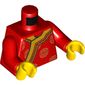 Torso Robe, Gold Decorations and Trim Print, Red Arms, Yellow Hands
