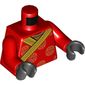 Torso Robe, Gold Decorations and Trim Print, Red Arms, Black Hands