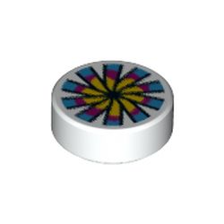 Tile Round 1 x 1 with Chinese Candy print