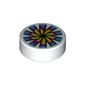 Tile Round 1 x 1 with Chinese Candy print
