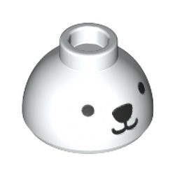 Brick Round 1.5 x 1.5 Dome Top with Bear Face Print