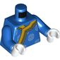 Torso Robe with Gold Trim and White Circle Decorations Print, Blue Arms, White Hands