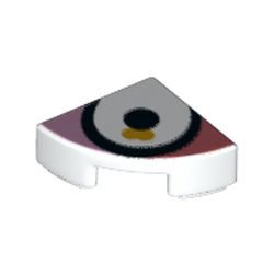 Tile Round 1 x 1 Quarter with Black Line, White Field, Black Dot print